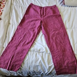 Talbots - 100% Linen Wide Leg Pants - Size 14